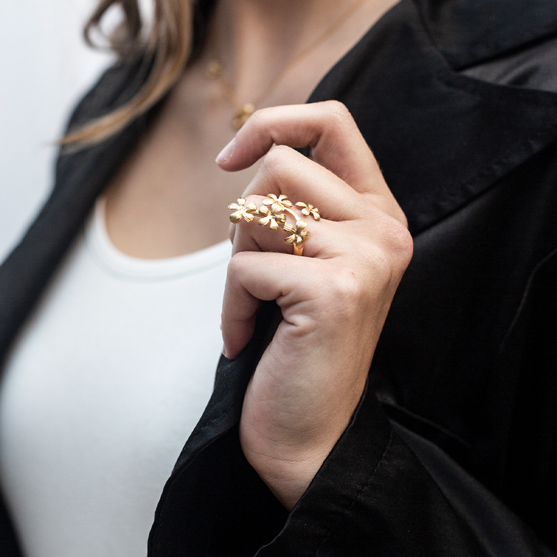 TWO STEM BLOSSOM RING - Lily