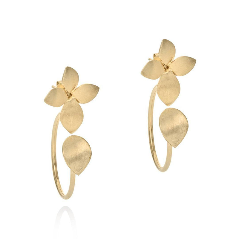 TWO PART BLOOM AND LEAF EARRINGS - Lily