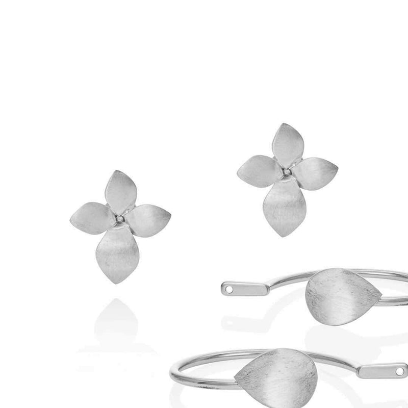 TWO PART BLOOM AND LEAF EARRINGS - Lily