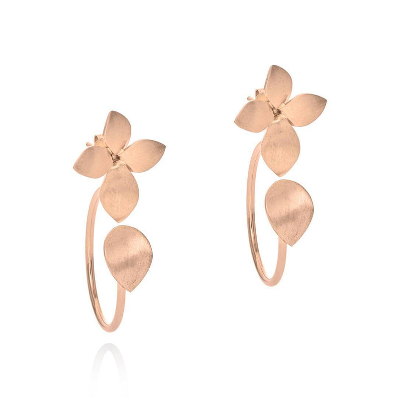 TWO PART BLOOM AND LEAF EARRINGS - Lily