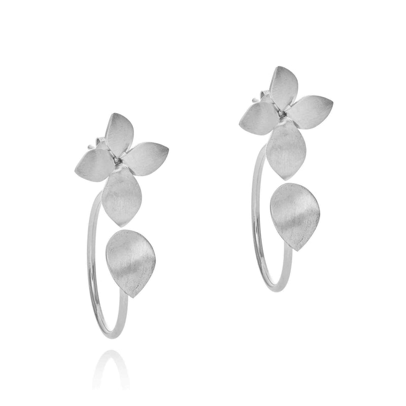 TWO PART BLOOM AND LEAF EARRINGS - Lily